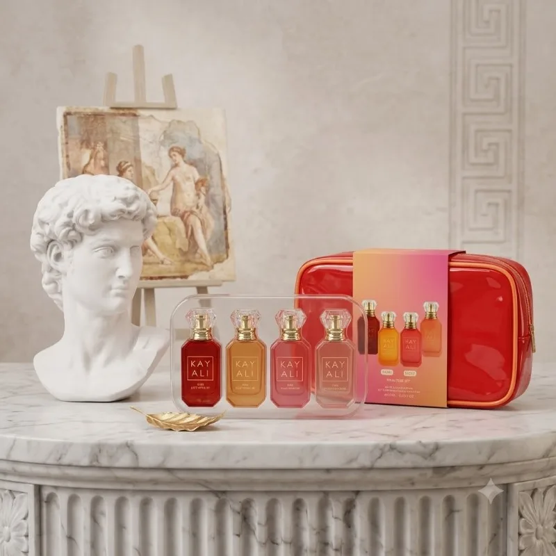 The Collection Perfume Fragrance - カヤリ フルーティー・フローラル・スイート パフューム ギフトセット。ユニセックスのオーデパルファム、4本入り（各10ml）。長時間香りが持続する、高級感あふれるミニフレグランスコレクション。